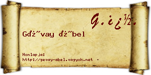 Gévay Ábel névjegykártya