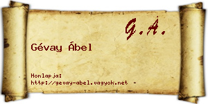Gévay Ábel névjegykártya